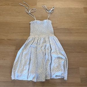 Windsor tube top dress with tie straps light blue and white